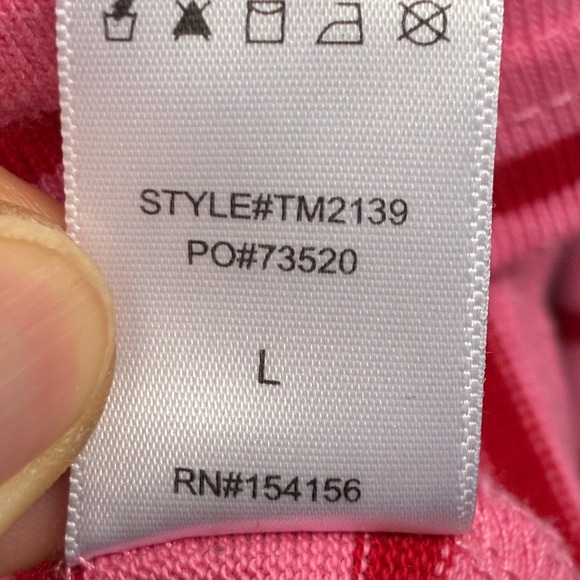 all : row Knit Top Women's Large Pink Stripe Cropped Boxy Long Sleeve Casual - Picture 6 of 10